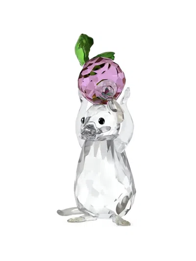 Swarovski Idyllia Mouse And Radish Faceted Mouse Ornament In Transparent