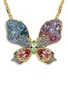 Swarovski Idyllia Multicolored Crystal Butterfly Necklace In Gold