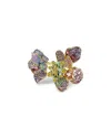 Swarovski Idyllia Multicolor Crystal Flower Open Statement Ring In Multi