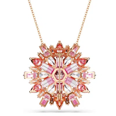 Swarovski Idyllia Pendant And Brooch In Pink