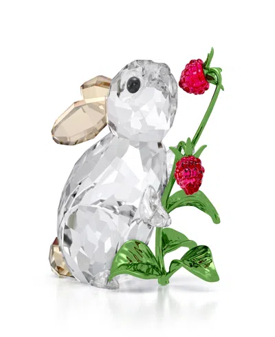 Swarovski Idyllia Rabbit And Raspberries Crystal Figurine In Transparent