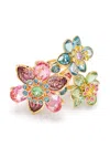 Swarovski Idyllia Gold-tone Plated Flower Ring In Gold
