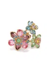 Swarovski Idyllia Gold-tone Plated Flower Ring In Gold