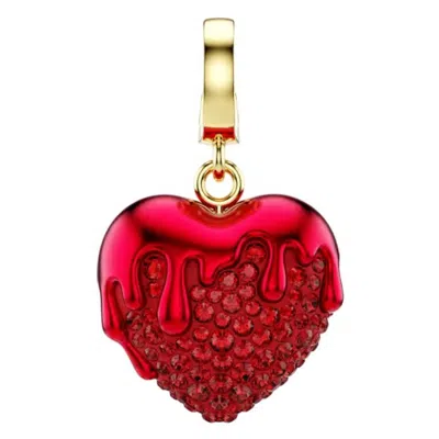 Swarovski Idyllia Round Cut Heart Charm In Gold