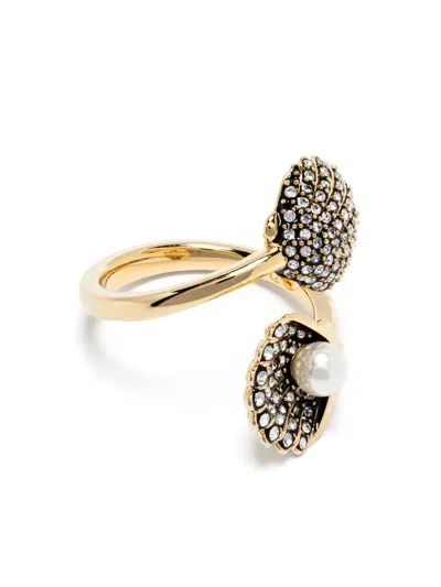 Swarovski Idyllia Shell-motif Ring In 金色