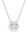 Swarovski Snowflake White Rhodium Plated Idyllia Pendant Necklaces In Silver