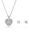 Swarovski Idyllia Stud Earrings & Necklace Set In Multi