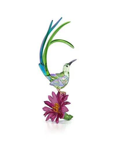 Swarovski Idyllia Sugarbird And Cactus Flower Crystal Figurine In Multi