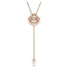 Swarovski Shell, White, Rose Gold-tone Idyllia Y Pendant Necklace In White
