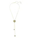 Swarovski Idyllia Mixed Cuts Flower Multicolored Gold-tone Plated Y Pendant Necklace In Gold