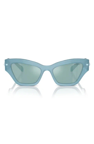 Swarovski Imber 53mm Irregular Sunglasses In Blue