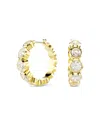 Swarovski Imber Crystal Bezel Small Hoop Earrings In Gold