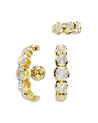 SWAROVSKI IMBER CRYSTAL EAR CUFF & STUD EARRINGS SET