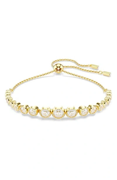 Swarovski Womens Crystal Imber Round 18ct Yellow-gold Plated And Zirconia Bracelet