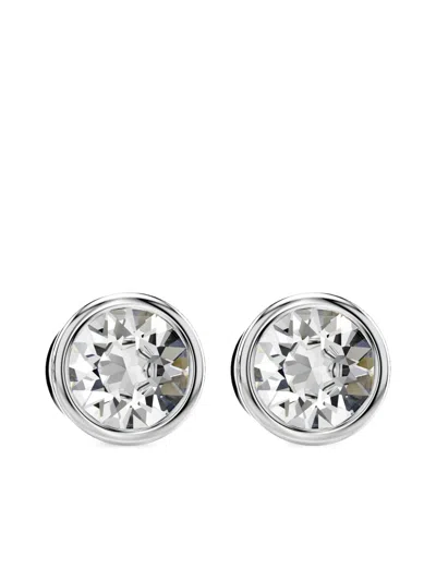 Swarovski Imber Pierced Earrings Stud Rhodium Shiny White In Metallic