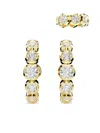 Swarovski Imber Round-cut Gold Plated Earrings Set In Gold
