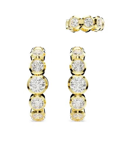 SWAROVSKI IMBER GOLD ROUND-STONE EARRINGS SET