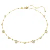 Swarovski Round Cut, Scattered Design, White, Gold-tone Imber Necklace In White