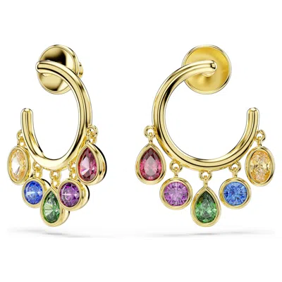 Swarovski Imber Crystal-embellished Charm Hoop Earrings In Gold