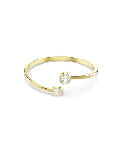 SWAROVSKI IMBER MIXED CUTS WHITE GOLD-TONE PLATED BANGLE BRACELET