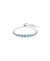Swarovski Imber Mixed Round Cuts Plated Tennis Bracelet In Blue