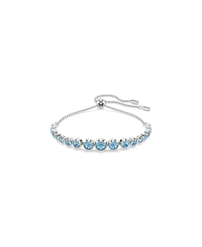 Swarovski Imber Mixed Round Cuts Plated Tennis Bracelet In Blue