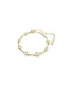 Swarovski Imber Mixed Round Cuts White Gold-tone Plated Tennis Bracelet In White