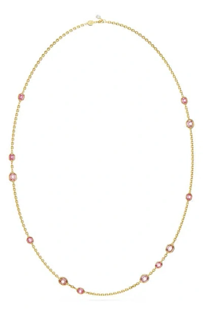 Swarovski Imber Multicolor Crystal Station Necklace In Pink