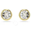 Swarovski Imber Pierced Earrings Stud Gold Shiny Crystal In White