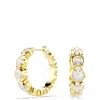 Swarovski Imber Crystal Bezel Small Hoop Earrings In White/gold Tone