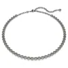 Swarovski Imber Tennis Necklace Ruthenium Shiny Black Diamond In Gray