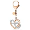 Swarovski Infinite Key Ring Bag Charm Rose Gold Shiny Multi In Silver Tone