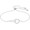 Swarovski Infinity 5524421 Zirconia Hyperbola Heart Pendant Silver Bracelet In Silver
