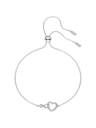 Swarovski Infinity Heart Bracelet In Silver