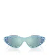 Swarovski Crystal-embellished Goggle-frame Sunglasses In Blue