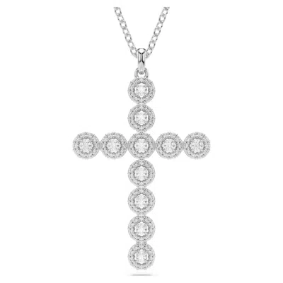 Swarovski Insigne Crystal Cross Pendant Necklace, 15.75-18.5 In White