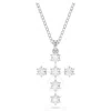 Swarovski Insigne Pendant Cross Constella Rhodium Shiny White In Silver Tone