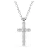Swarovski Insigne Pendant Cross Full Pave Rhodium Shiny White In Silver Tone