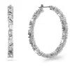 Swarovski Millenia Triangle Cut Hoop Earrings In Rhodium Plated