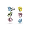 Swarovski Mixed Cuts Multicolored Rhodium Plated Gema Drop Earrings In Multicolor