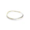 Swarovski Hyperbola Crystal Crossover Choker Necklace In Gold Tone & Rhodium Plated, 13.87 In Multicolor