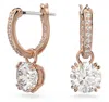 Swarovski Constella Drop Earrings Round Cut White Rose Gold-tone Plated In Multicolor