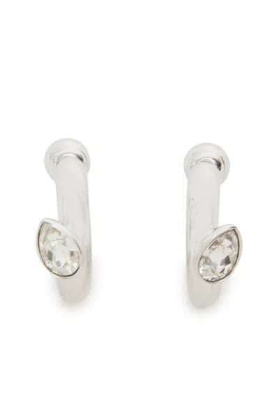 Swarovski Dextera Hoop Earrings (set Of Three) In Whi/rhs