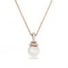 Swarovski Rose Gold-tone Pave & Imitation Pearl Pendant Necklace, 15" + 2" Extender