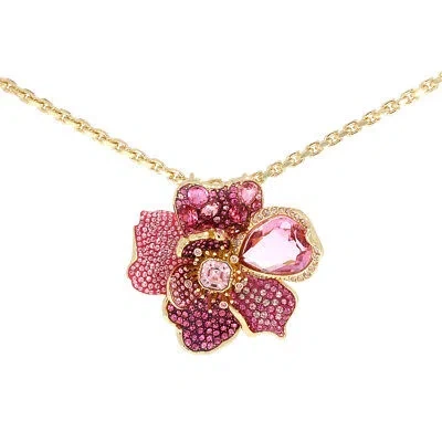 Pre-owned Swarovski Kette Florere Mit Anhänger/brosche 5652068 (65 Cm)