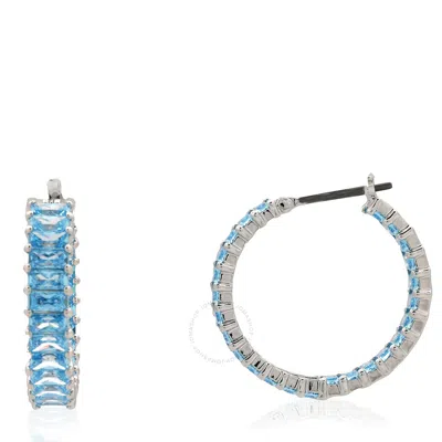 Swarovski Ladies Blue Baguette Cut Crystal Matrix Hoop Earrings