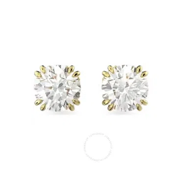 Swarovski Ladies Constella Round Cut Crystal Stud Earrings In Gold