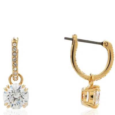 SWAROVSKI SWAROVSKI LADIES CONSTELLA WHITE / GOLD-TONE DROP EARRINGS