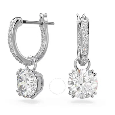 SWAROVSKI SWAROVSKI LADIES CONSTELLA WHITE RHODIUM PLATED DROP EARRINGS