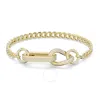 Swarovski Ladies Dextera Gold-tone Plated Mixed Links Pave Bracelet In White